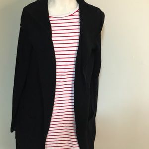 - Barefoot Dreams Cardigan with Hood in Black Size Medium
